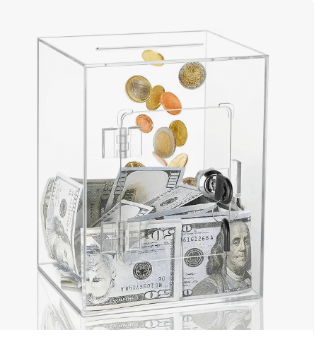 transparent saving jars